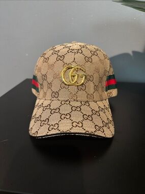 GG Monogram Baseball Cap with Green and Red Web Stripe